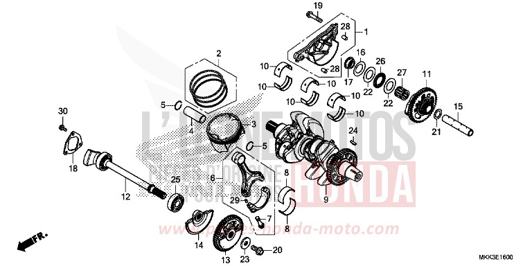 KURBELWELLE/KOLBEN von Africa Twin MAT BALLISTIC BLACK METALLIC (NHA86) von 2018